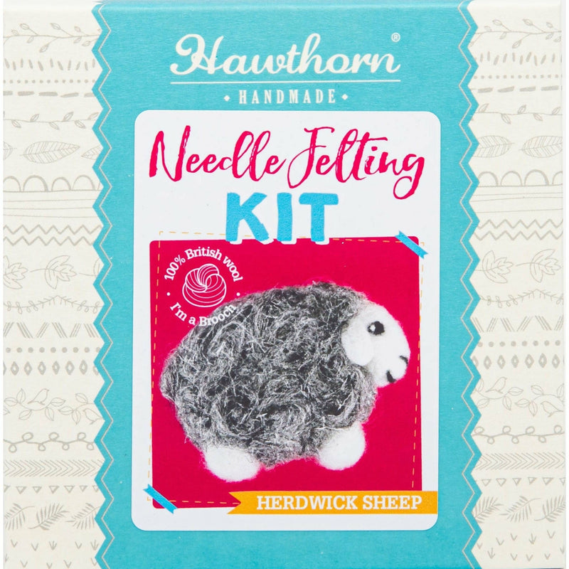 Firebrick Hawthorn Handmade Herdwick Sheep Brooch Needle Felting Kit Needlework Kits