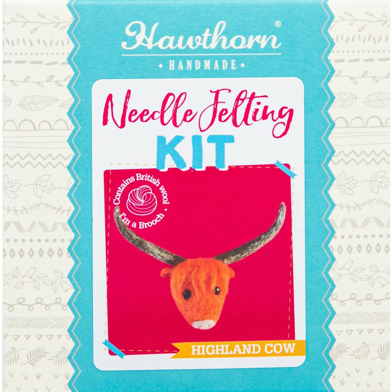 Medium Violet Red Hawthorn Handmade Highland Cow Brooch Needle Felting Kit Needle Felting Kits