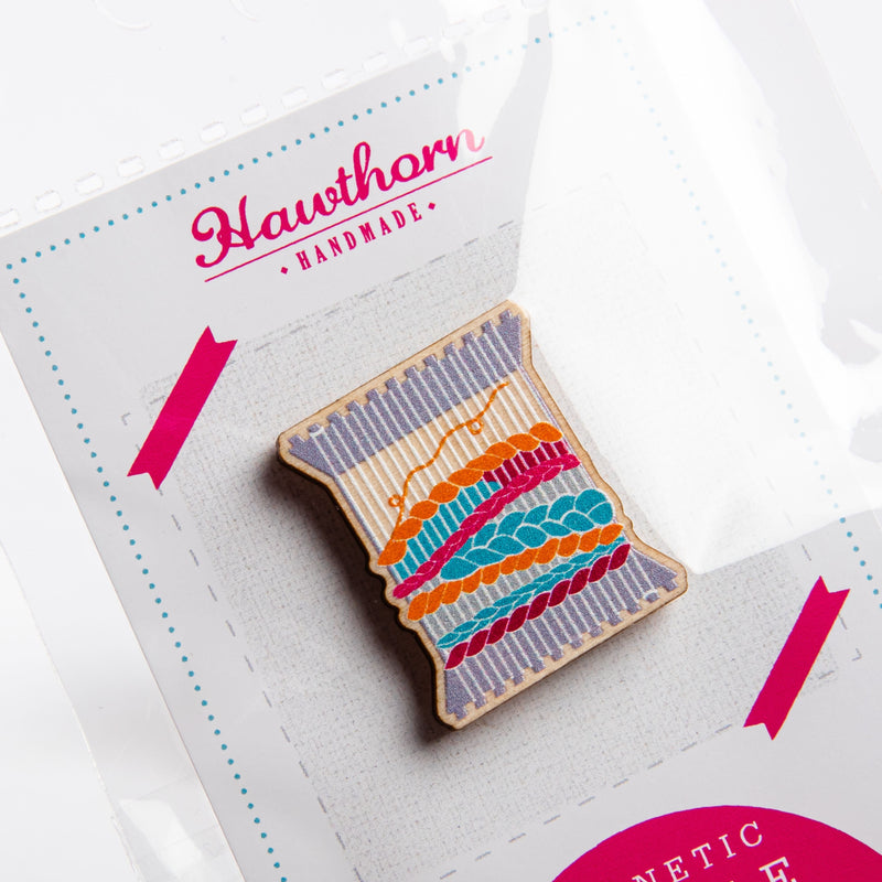 Tan Hawthorn Handmade Weaving Loom Needle Minder 2 Needlework Storage and Organisers