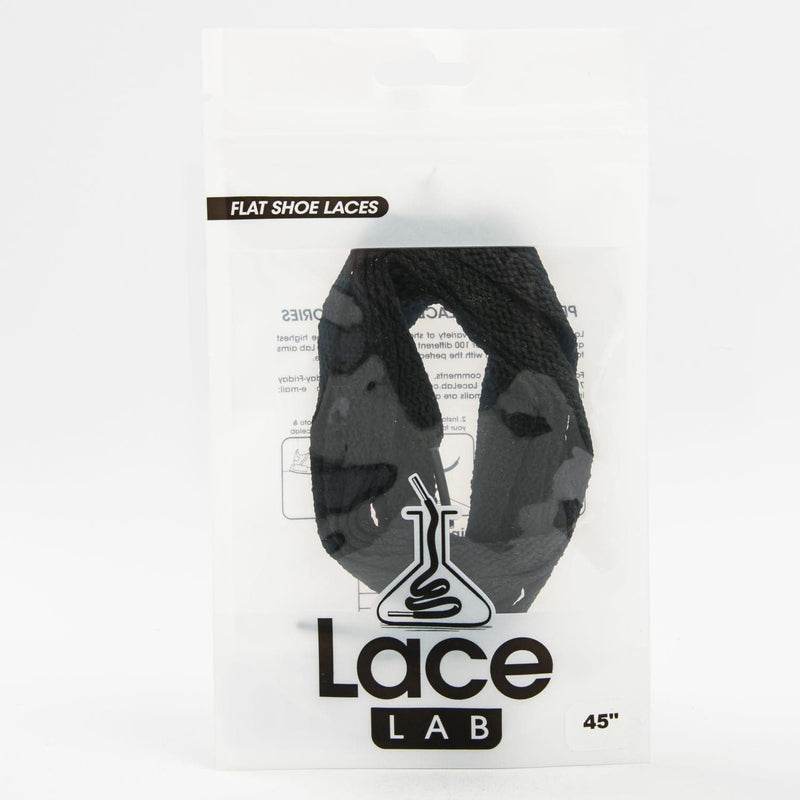 Dark Slate Gray Lace Lab Black Flat Shoe Laces 45" Leather and Vinyl Paint