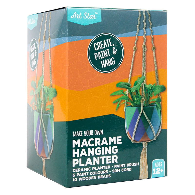 Dark Gray Art Star Make Your Own Macrame Hanging Plant Pot Kids Craft Kits