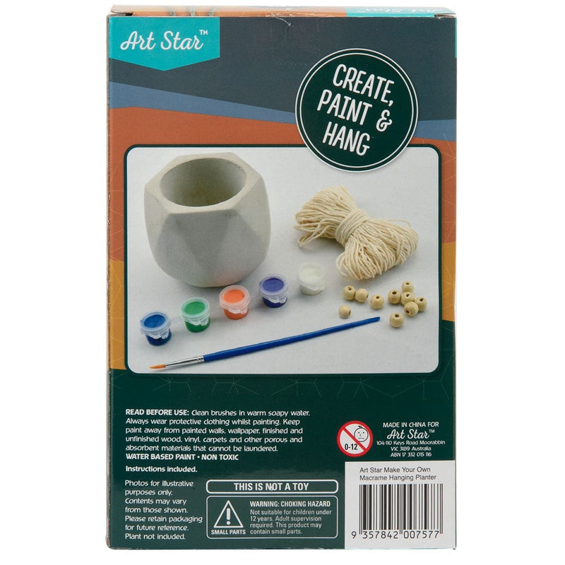 Dark Slate Gray Art Star Make Your Own Macrame Hanging Plant Pot Kids Craft Kits