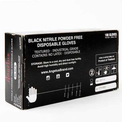 Black Angelus Black Nitrile Gloves Medium Box Of 100 Leather Accessories
