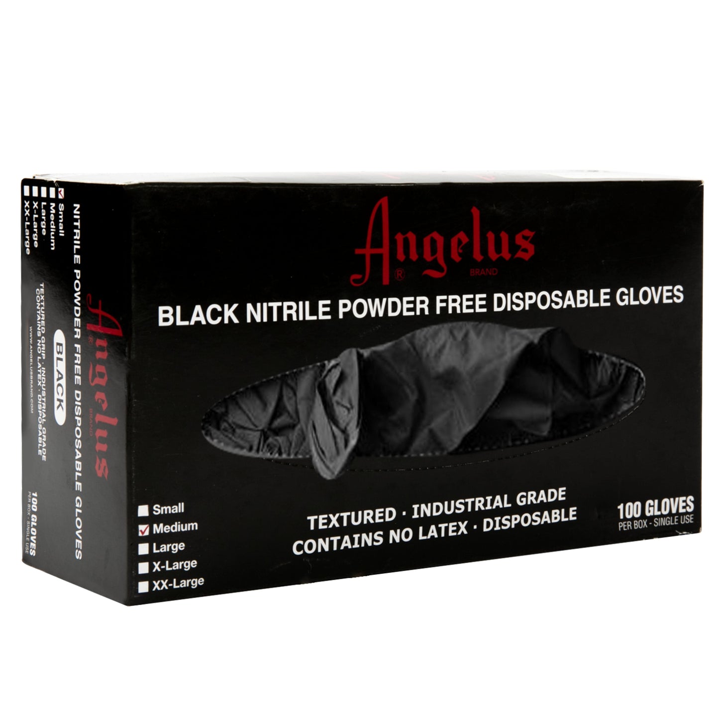 Black Angelus Black Nitrile Gloves Large Box Of 100 Leather Accessories