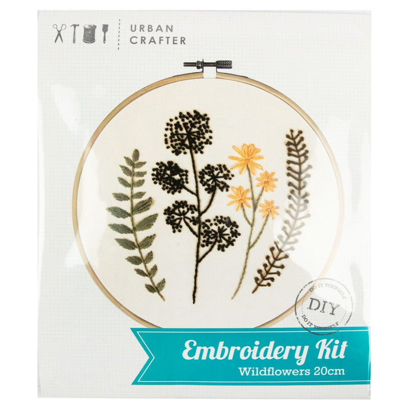 Beige Urban Crafter Embroidery Kit Wildflowers Needlework Kits