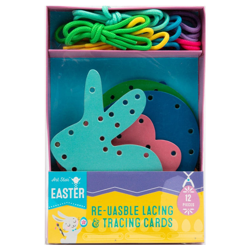 Dark Cyan Art Star Easter Re-usable Lacing and Tracing Cards 12pc Easter