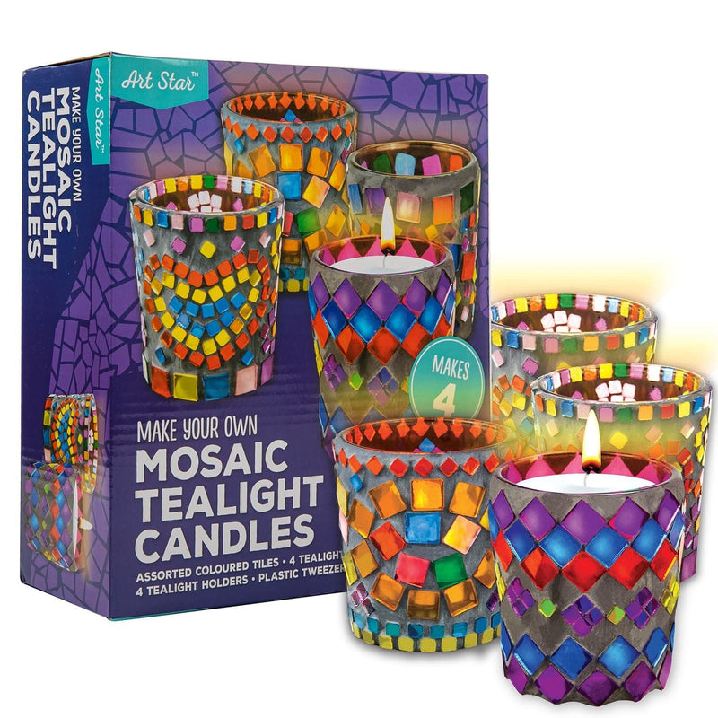 Dark Slate Gray Art Star Make Your Own Mosaic Tealight Candles Makes 4 Kids Craft Kits
