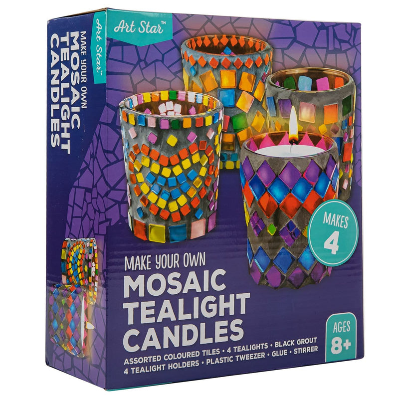 Dark Slate Blue Art Star Make Your Own Mosaic Tealight Candles Makes 4 Kids Craft Kits