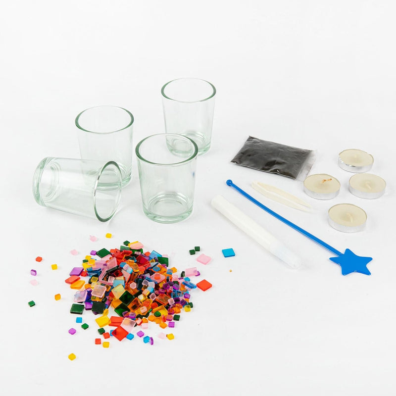White Smoke Art Star Make Your Own Mosaic Tealight Candles Makes 4 Kids Craft Kits
