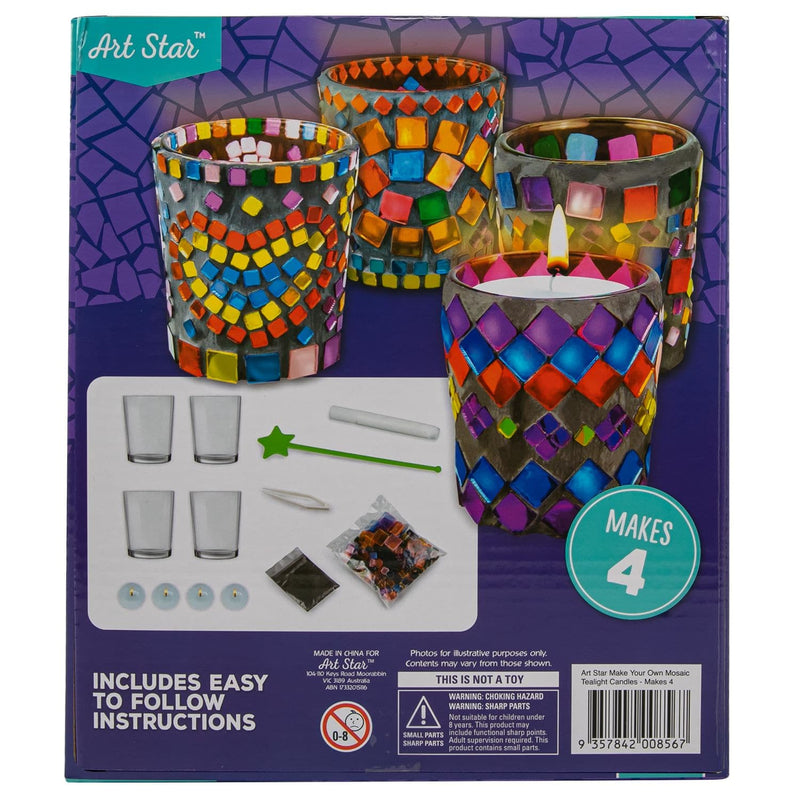 Dark Slate Gray Art Star Make Your Own Mosaic Tealight Candles Makes 4 Kids Craft Kits