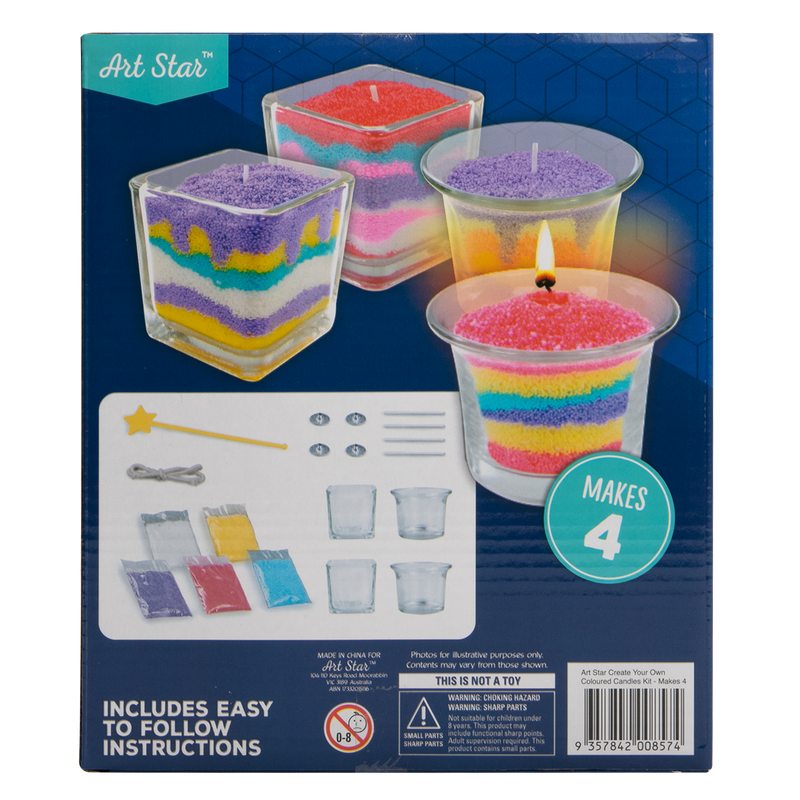 Tan Art Star Create Your Own Coloured Candle Kit Makes 4 Kids Craft Kits