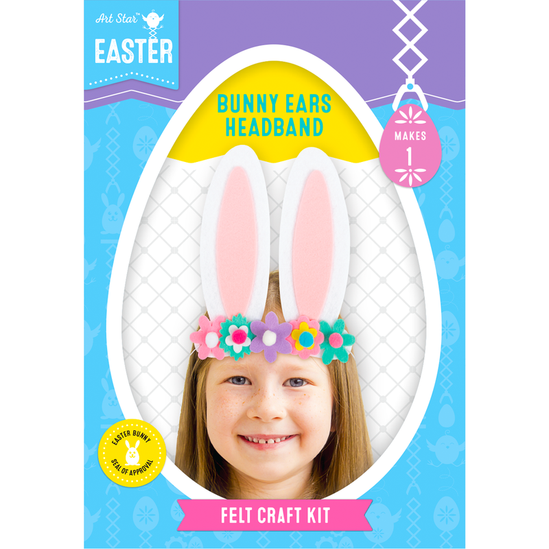 Medium Turquoise Art Star Easter Make Your Own Felt Bunny Ears Headband Makes 1 Easter