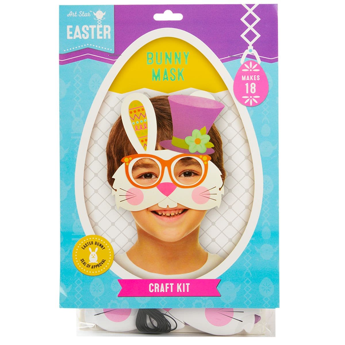 Light Gray Art Star Easter Bunny Mask Kit Makes 18 Easter