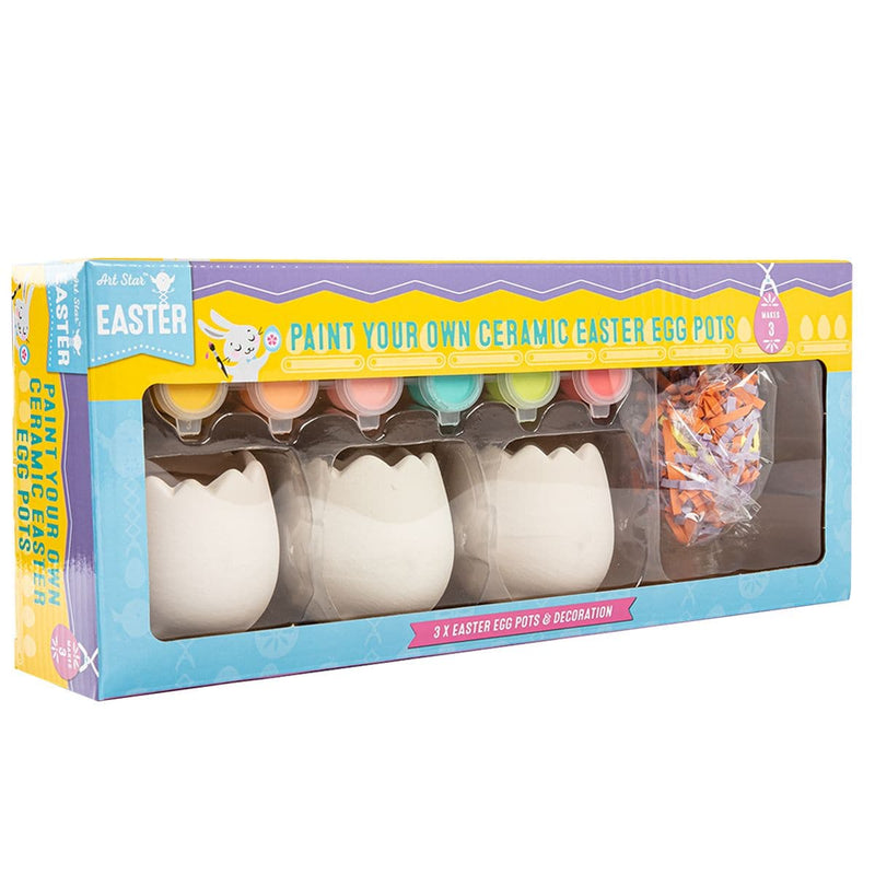 Gray Art Star Easter Ceramic Easter Egg Pot Decorating Kit Makes 3 Easter