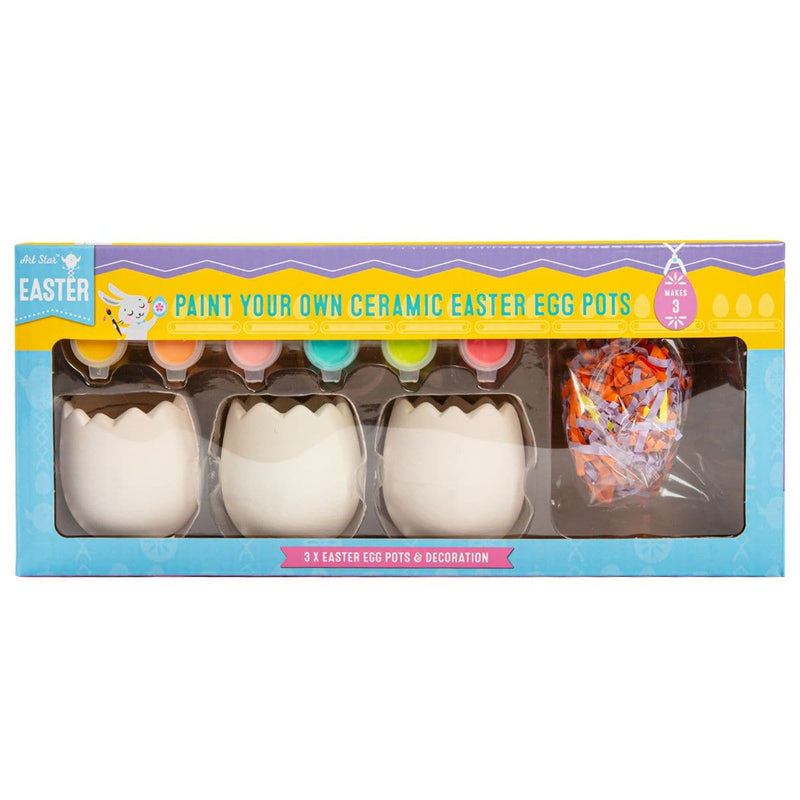 Gray Art Star Easter Ceramic Easter Egg Pot Decorating Kit Makes 3 Easter