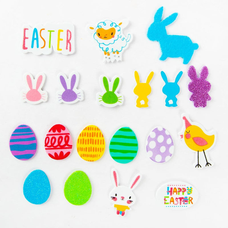 White Smoke Art Star Easter Bumper EVA Foam Sticker Assortment Over 250pc Easter