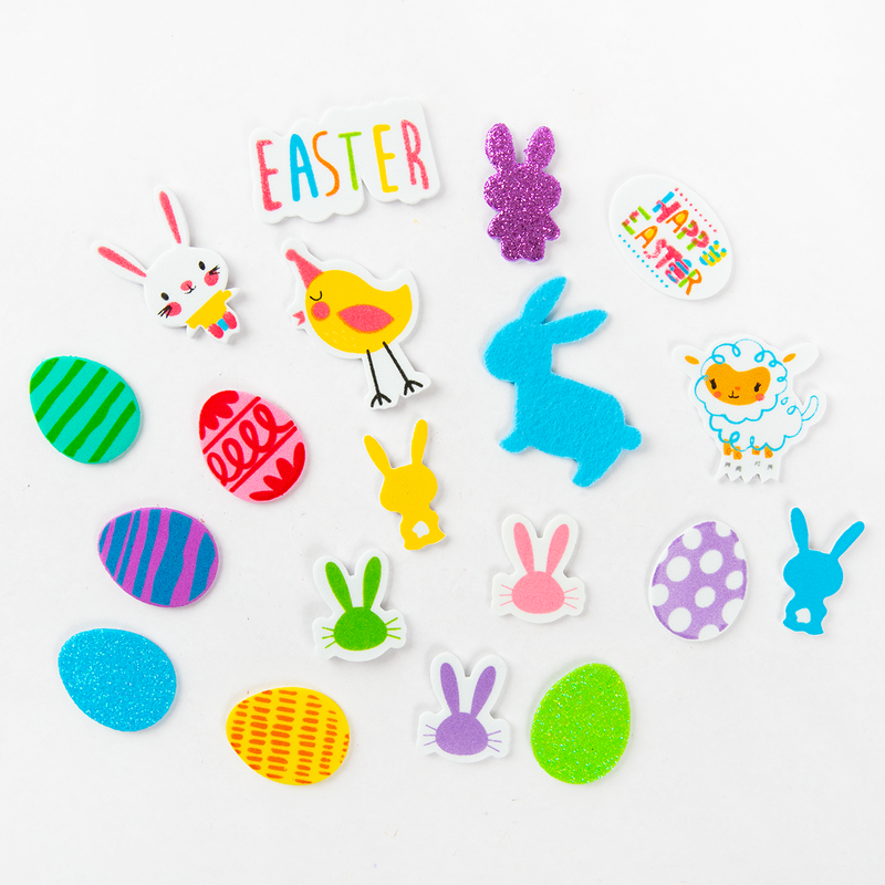 White Smoke Art Star Easter Bumper EVA Foam Sticker Assortment Over 250pc Easter