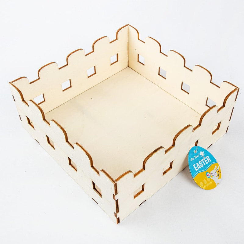 Beige Art Star Easter Plywood Hamper Box Easter