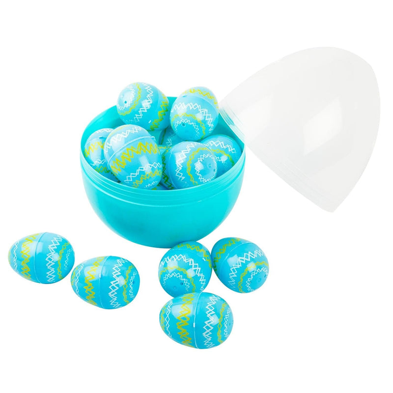 Dark Turquoise Art Star Easter 6cm Printed Fillable Plastic Easter Eggs Inside Large Egg 20pc Easter