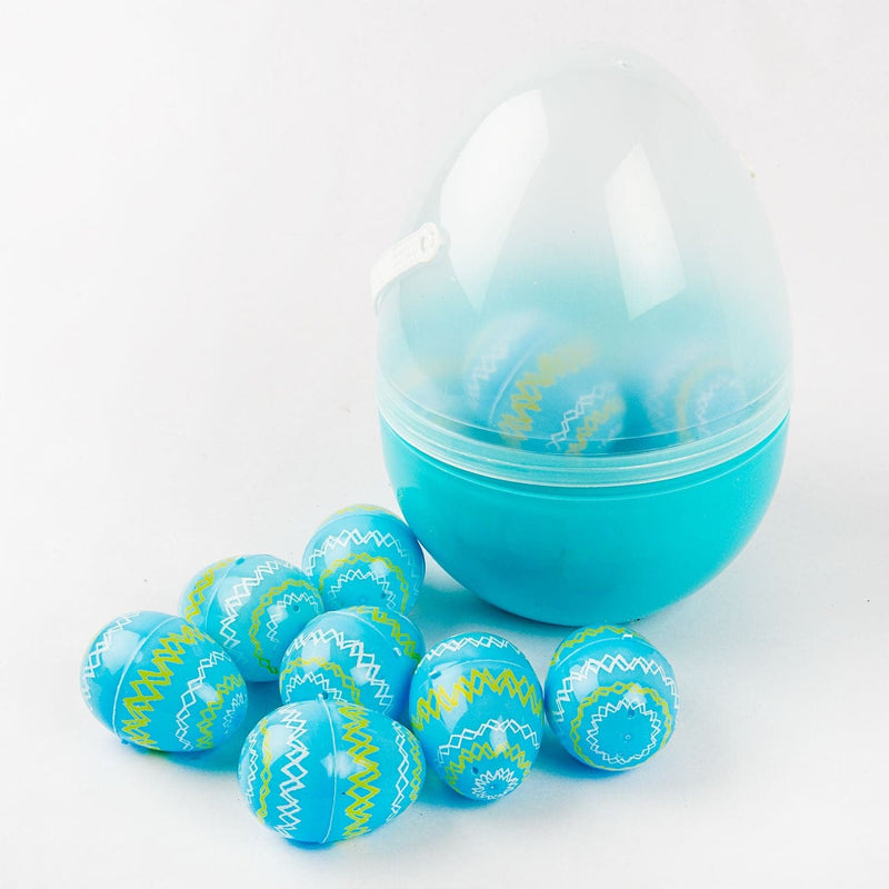 Light Sea Green Art Star Easter 6cm Printed Fillable Plastic Easter Eggs Inside Large Egg 20pc Easter