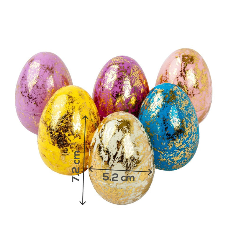 Gray Art Star Easter Gold Foil Fillable Plastic Eggs 6pc Assorted Colours Easter