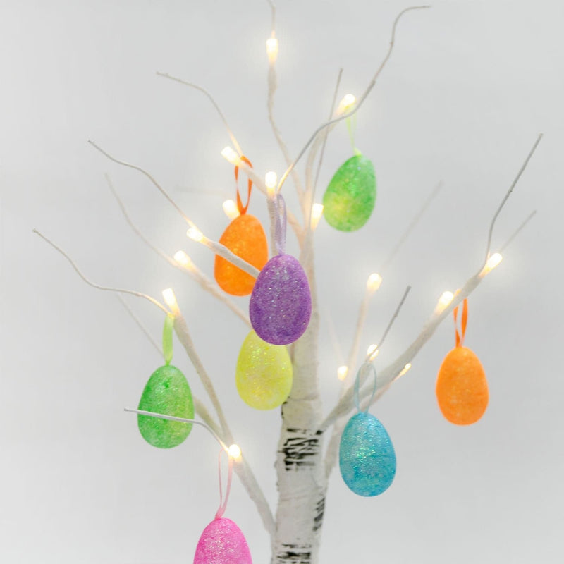 Light Gray Art Star Easter LED Light Tree with 8 Decorations Easter