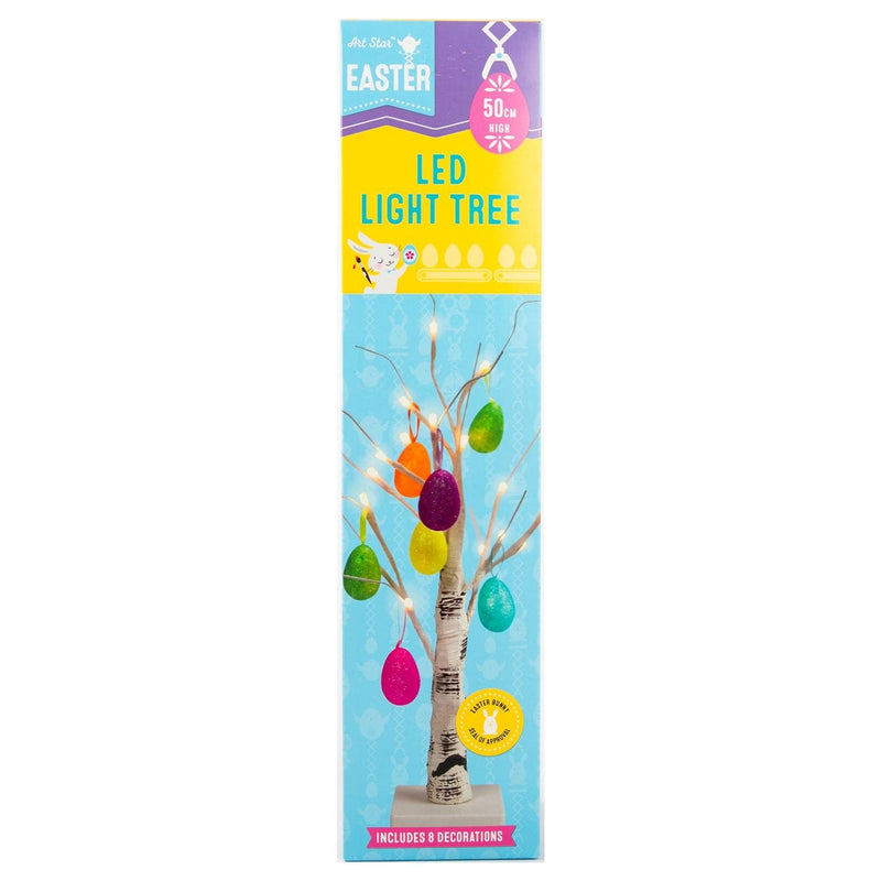 Sky Blue Art Star Easter LED Light Tree with 8 Decorations Easter