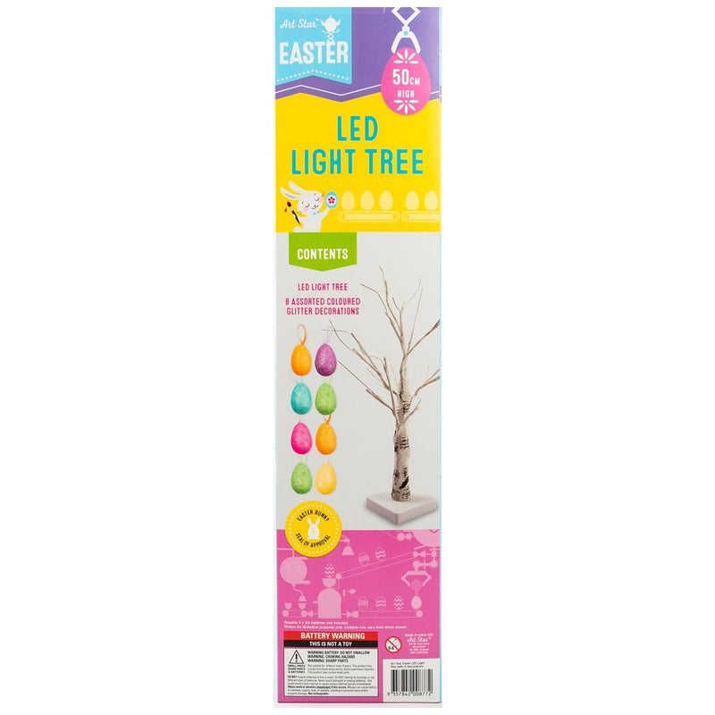 Light Gray Art Star Easter LED Light Tree with 8 Decorations Easter
