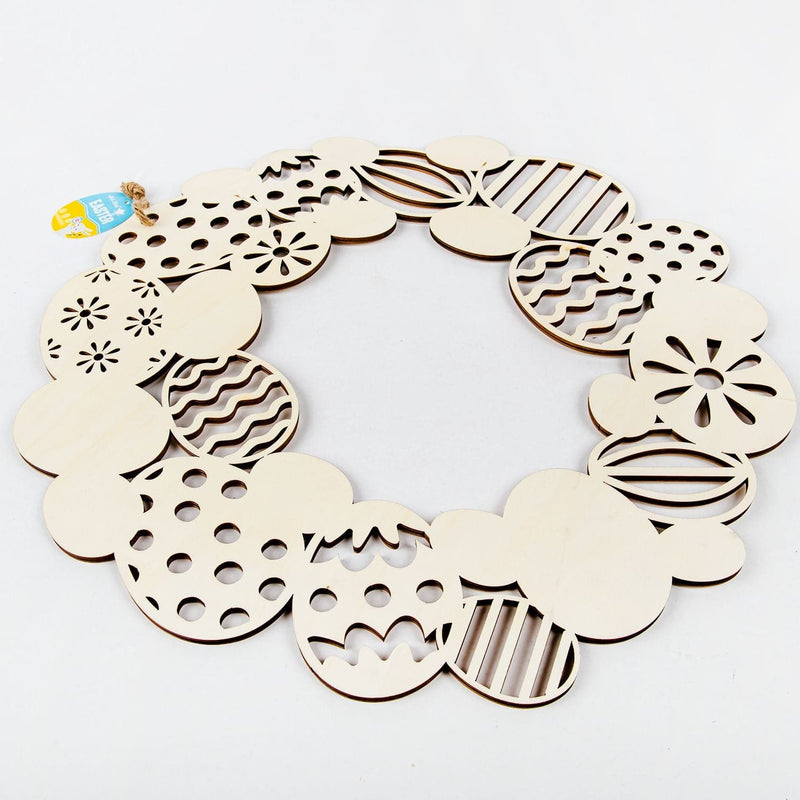 Beige Art Star Easter Plywood Wreath 39.5 x 39.5 x 0.5cm Easter