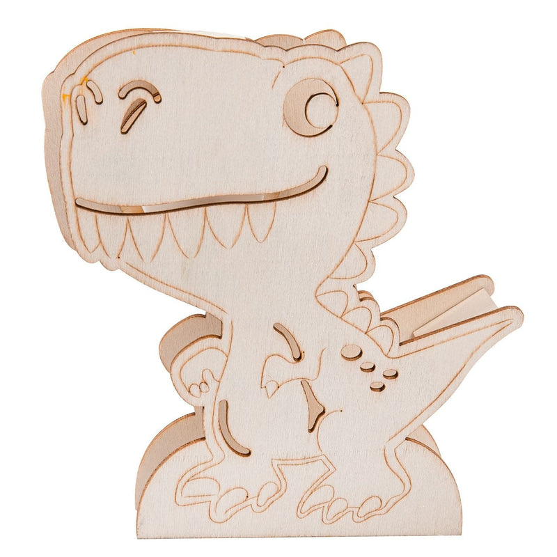 Light Gray Art Star Plywood Light Up Décor Dinosaur 13 x 3 x 14.5cm Kids Wood Craft