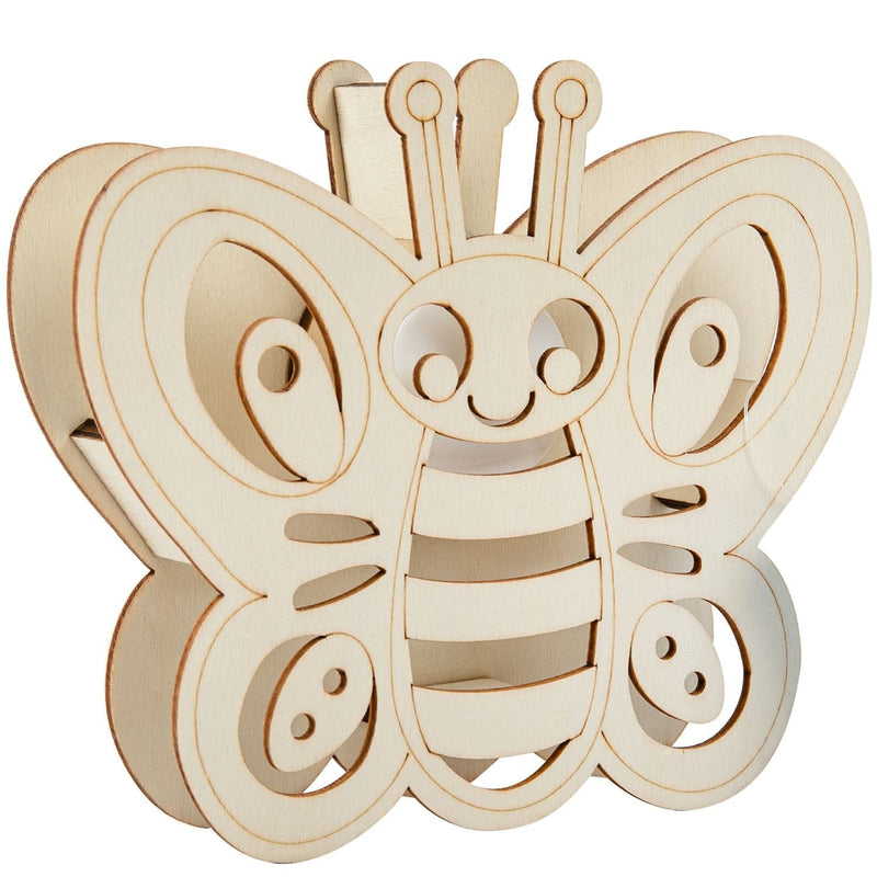 Light Gray Art Star Plywood Light Up Décor Butterfly 14.5 x 3 x 12.5cm Kids Wood Craft