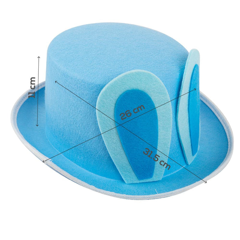 Sky Blue Art Star Easter Top Hat with Bunny Ears Blue 26 x 32 x 12cm Easter