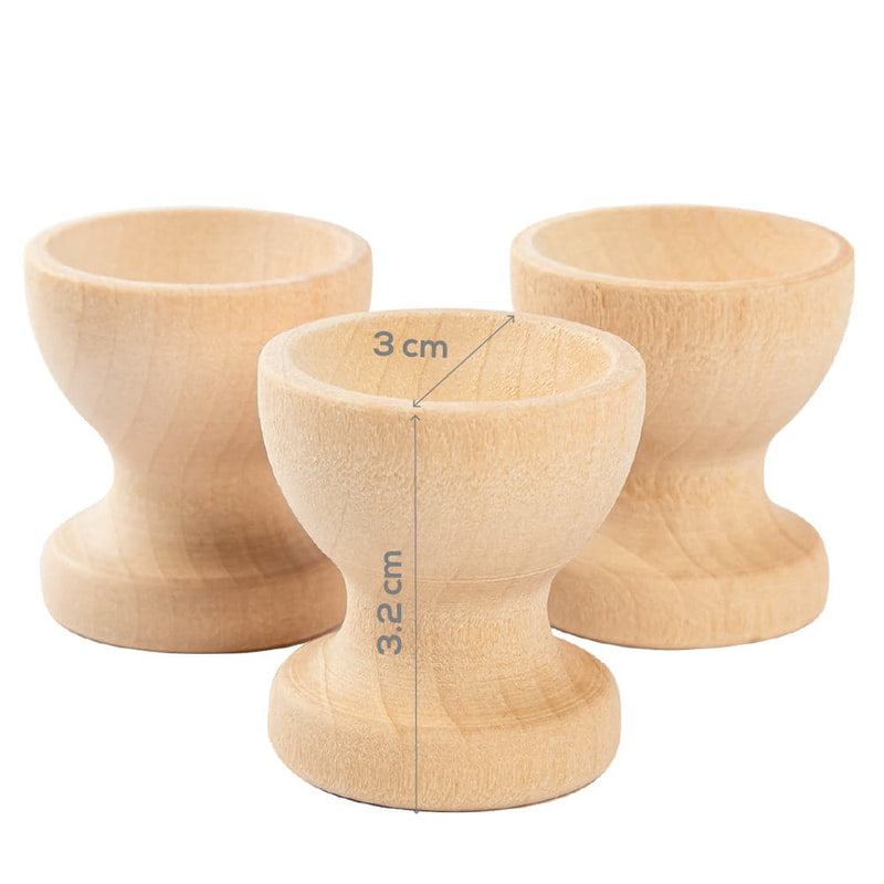 Tan Art Star Easter Wooden Egg Cups to Decorate 3pc Easter