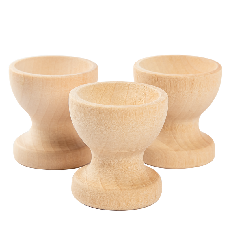 Tan Art Star Easter Wooden Egg Cups to Decorate 3pc Easter