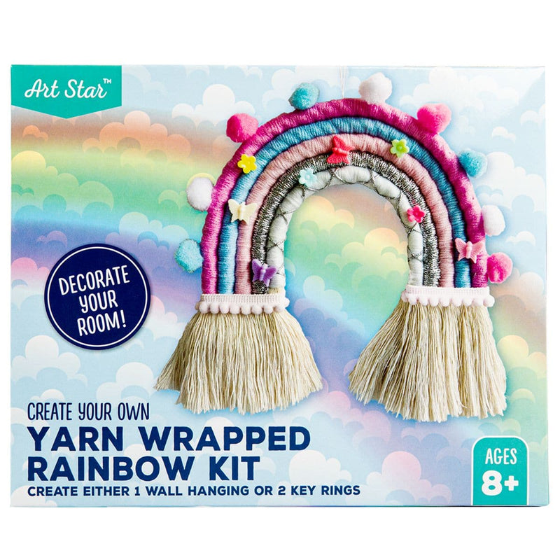 Light Gray Art Star Create Your Own Yarn Wrapped Rainbow Yarn Wrapping Kids Craft Kits