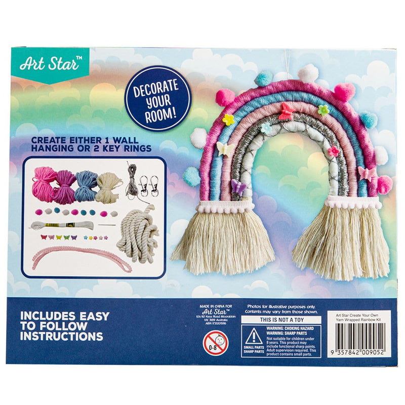 Light Gray Art Star Create Your Own Yarn Wrapped Rainbow Yarn Wrapping Kids Craft Kits