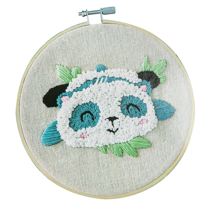 Light Gray Art Star Sew Your Own Panda Embroidery Kit Kids Craft Kits