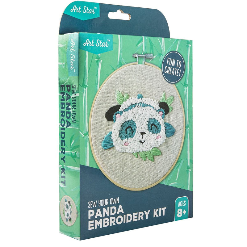 Cadet Blue Art Star Sew Your Own Panda Embroidery Kit Kids Craft Kits