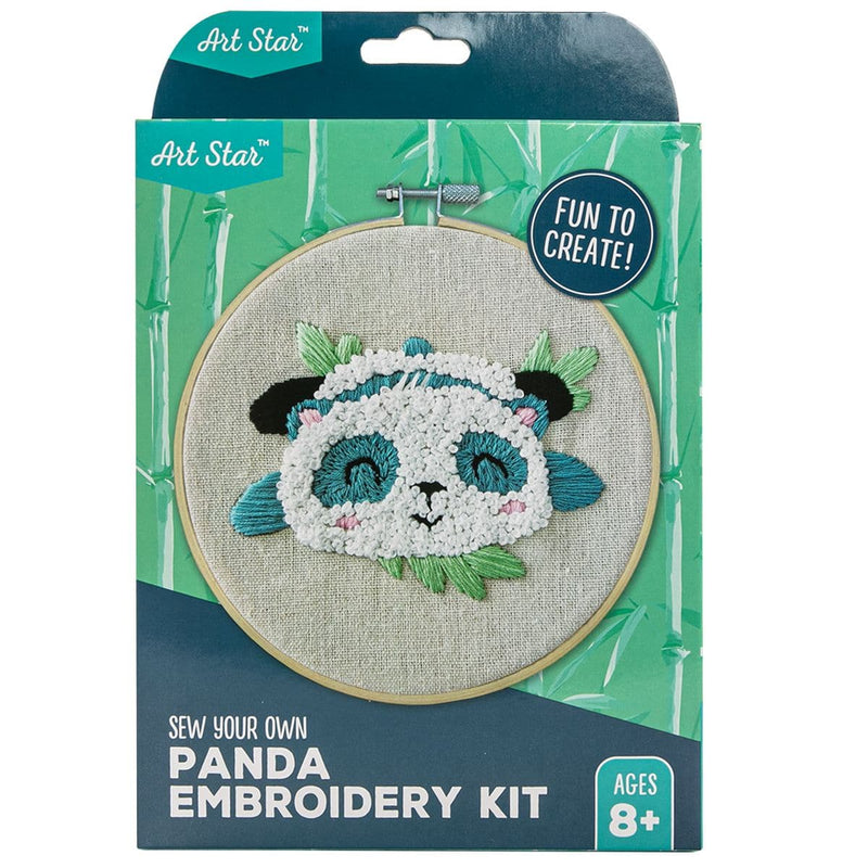 Slate Gray Art Star Sew Your Own Panda Embroidery Kit Kids Craft Kits