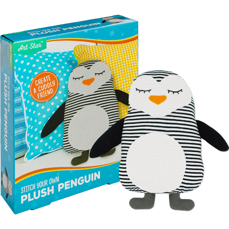 Light Gray Art Star Stitch Your Own Plush Penguin Kids Craft Kits