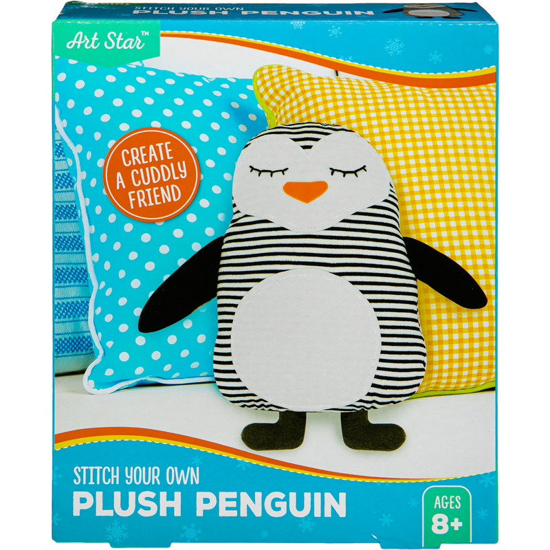 Light Gray Art Star Stitch Your Own Plush Penguin Kids Craft Kits