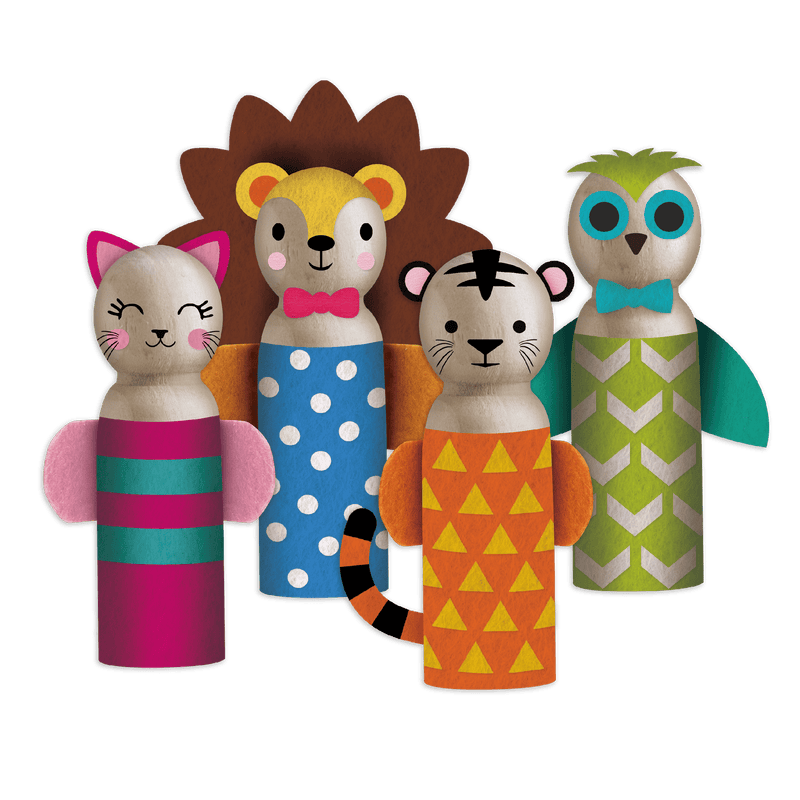 Sienna Art Star Make Your Own Wooden Peg Pet Friends Kit Kids Craft Kits