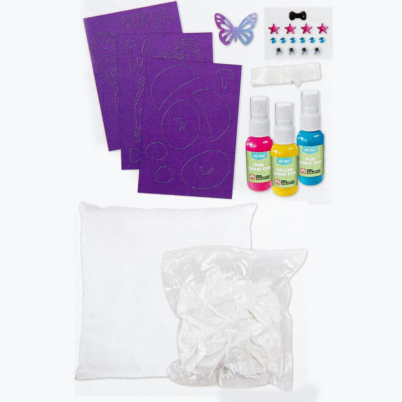 White Smoke Art Star Make Your Own Spray Dye Panda Pillow Kids Craft Kits