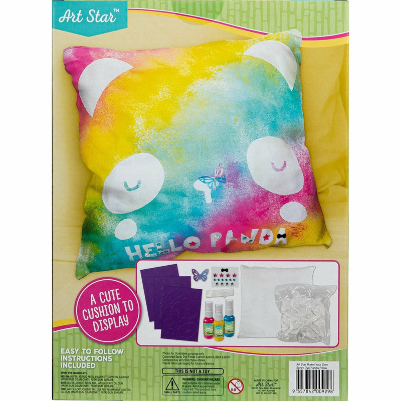 Gray Art Star Make Your Own Spray Dye Panda Pillow Kids Craft Kits