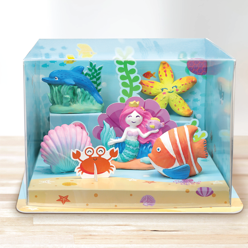 Light Gray Art Star Create Your Own Mermaid Plaster Scene Kids Craft Kits
