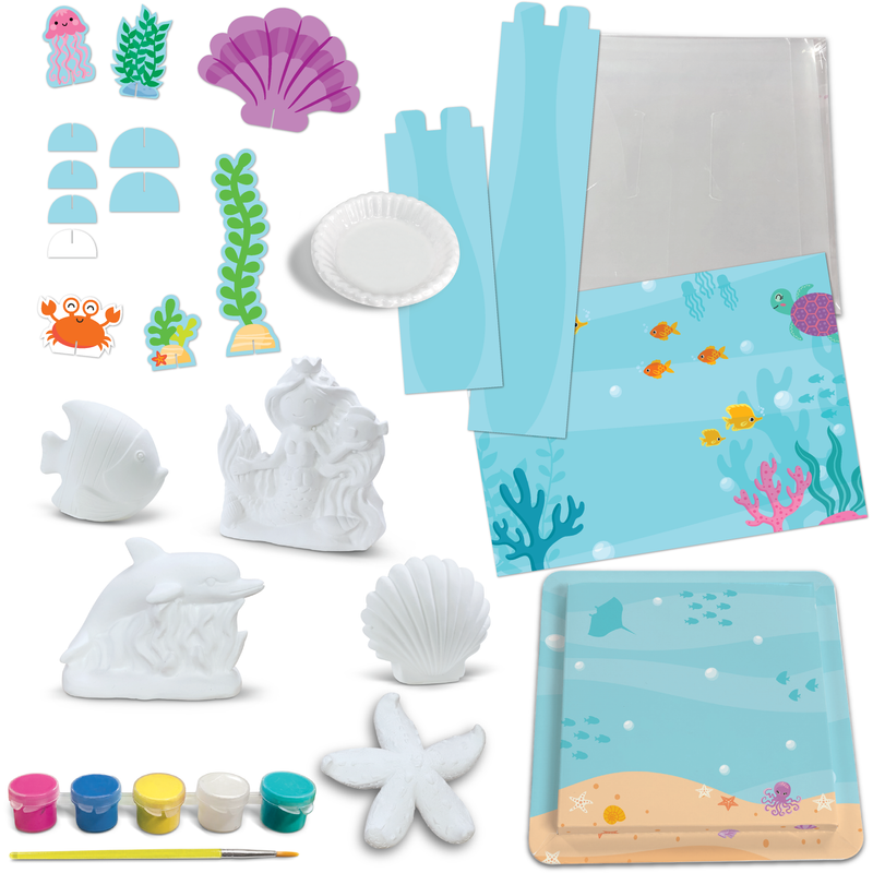 Light Steel Blue Art Star Create Your Own Mermaid Plaster Scene Kids Craft Kits