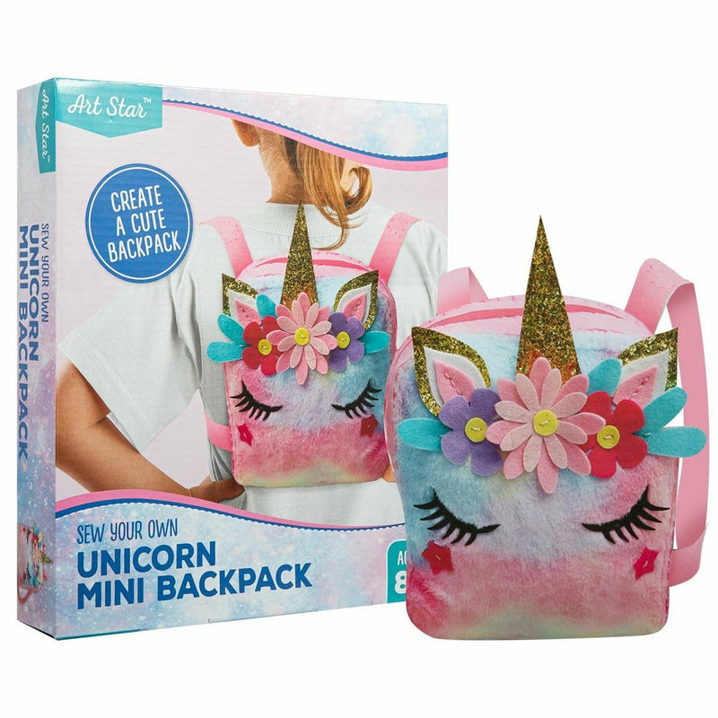 Gray Art Star Sew Make Your Own Mini Unicorn Backpack Kids Craft Kits