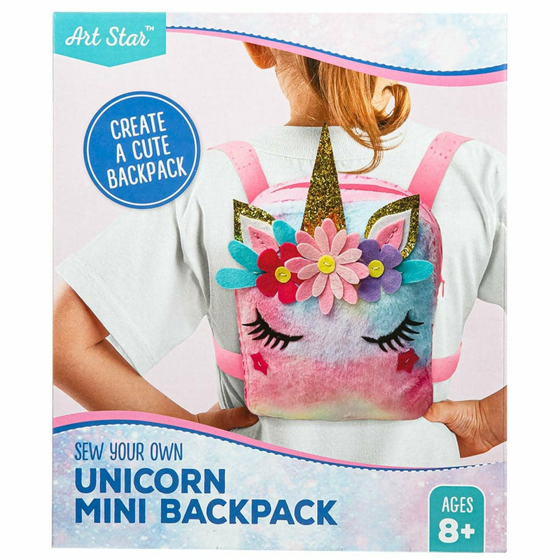 Light Gray Art Star Sew Make Your Own Mini Unicorn Backpack Kids Craft Kits