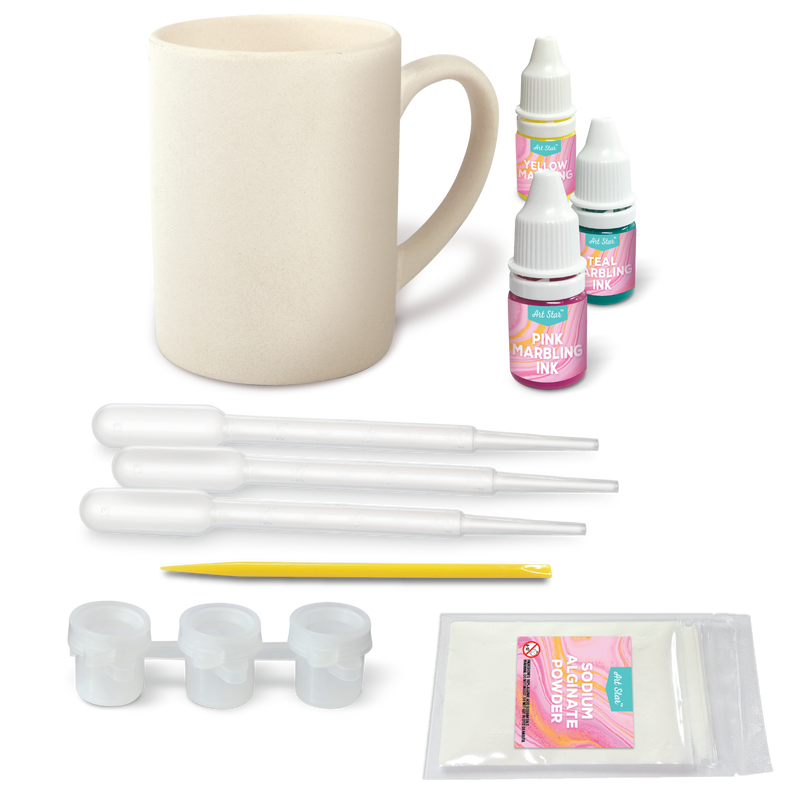 Light Gray Artstar Paint Your Own Marbling Art Mug Kids Craft Kits