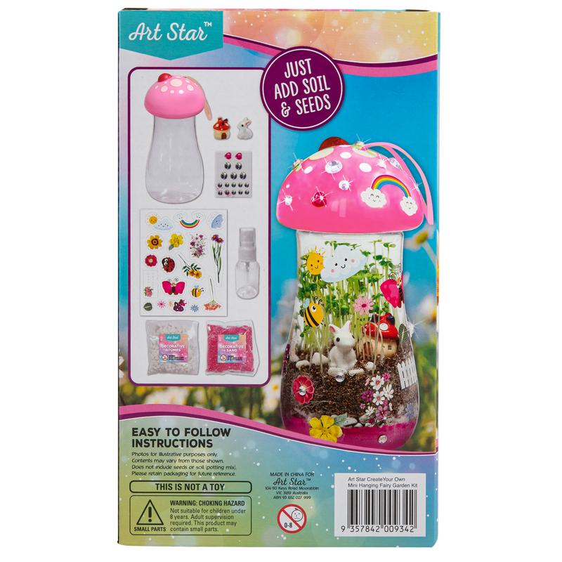 Gray Art Star Create Your Own Mini Hanging Fairy Garden Kit Kids Craft Kits